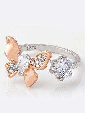 Butterfly Ring, 925 Sterling Silver Charmed Aroma Wanderlust Ring Collection